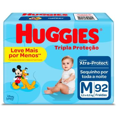 Imagem de Fralda Huggies Tripla Proteção M - 92 Unidades