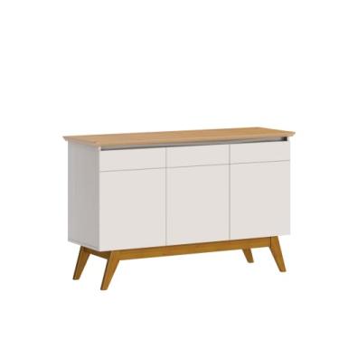 Imagem de Buffet Classic 3p Imcal 66833 Off White Nature Pé Madeira
