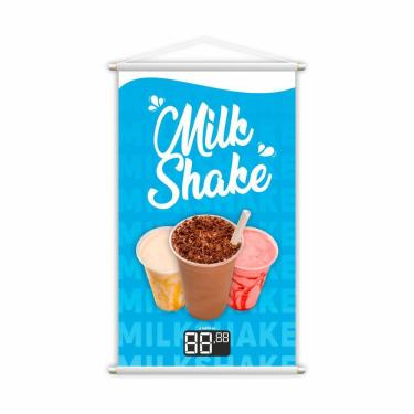 Imagem de Banner Milk Shake Bebida Gelada Sorveteria Preço 60x40cm