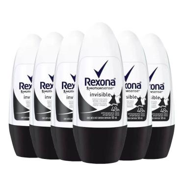 Imagem de Kit Desodorante Roll On Rexona Invisible Feminino 50ml - 6 Unidades