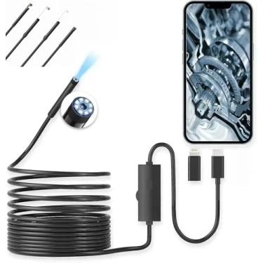 Imagem de Câmera endoscópio HD com luz, tipo C e boroscópio de iluminação para Android e iPhone iOS, 1920P