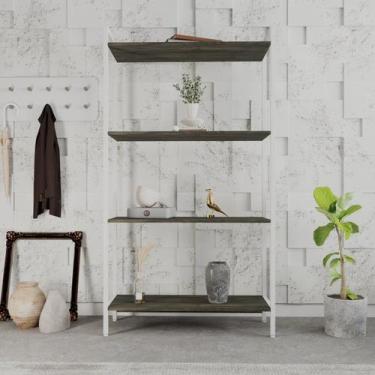Imagem de Estante para Livros Industrial Aço Multiuso 4 Prateleiras 146cmx80cm A