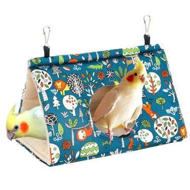 Imagem de Rypet Casa de ninho de pássaro quente de inverno - rede suspensa de veludo galpão gaiola de pelúcia pássaros fofos esconderijo cama de dormir felpudo para papagaio, periquito, calopsitas, periquito,