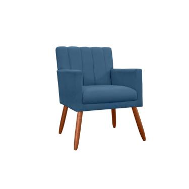 Imagem de Poltrona Decorativa Cecília Suede Azul Marinho Recepção- Straso