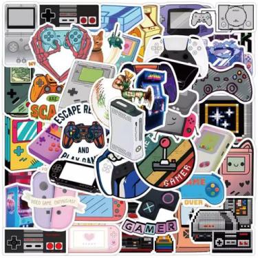 Imagem de 51 Adesivos Gamer Video Game Fliper Joystick Nes Play Retrô Decoração 