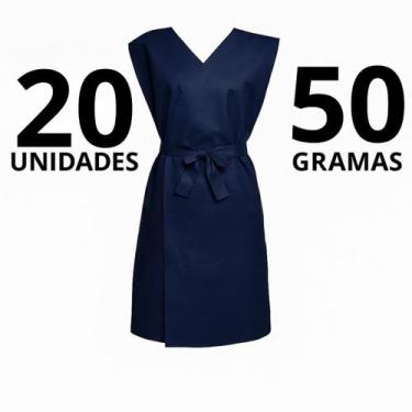 Imagem de 20 Avental Descartável Azul Marinho Sem Manga 50 GRAMAS - Aradesc