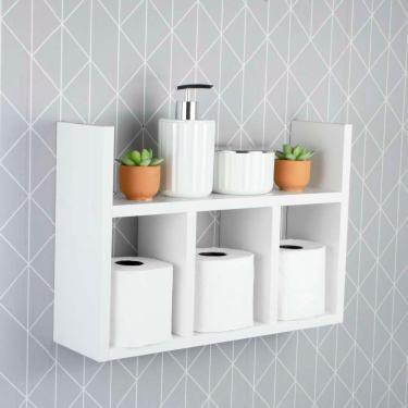 Imagem de Prateleira Decorativa Porta Papel Para Banheiro 40cm Djon