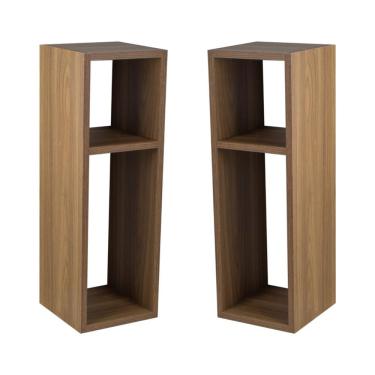 Imagem de Kit 2 Mesa De Cabeceira Freijó Cama Solteiro Quarto Sala 20cm