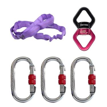 Imagem de PRIOR FITNESS Acessórios De Anel Aéreo Para Arco/Lira (1 Eslinga Redonda + 1 Conector Giratório 3 Mosquetões Com Trava Parafuso)