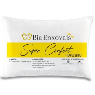 Imagem de Travesseiro Suporte Médio Percal 180 Fios e Fibra Siliconada 50x70 cm Antialérgico