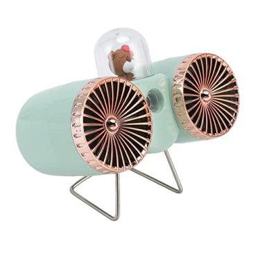 Imagem de ZJchao Fã do Ventilador da Mesa USB Ventilador de Desktop Com 3 Velocidades e Névoa de Spray Noturno Leve Carregamento USB Portátil para o Escritório Em Casa Dormitório Camping Travel (Verde)
