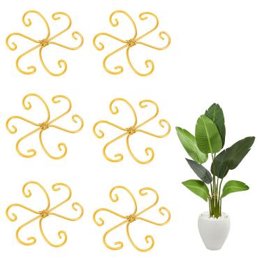 Imagem de ZJRDYYK 6 peças de suporte de caule de planta, estacas de suporte de plantas Monstera para plantas de interior, suportes de caule de plantas para suporte de caule Monstera, suporte de planta de bambu