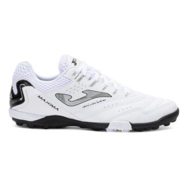 Imagem de Chuteira Joma Society Couro Adulto Maxima Alto Desempenho, Branco, 37 