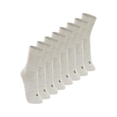 Imagem de Kit com 8 Pares de Meias Esportiva Cano Longo Lupo 3250-001, Cinza, 37