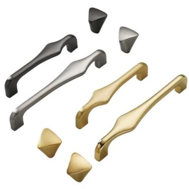 Imagem de CXYFQUUK Maçanetas de porta de armário douradas brilhantes maçanetas de gaveta de liga de zinco puxadores de porta de armário de sapato, 2 peças (puxador dourado brilhante)