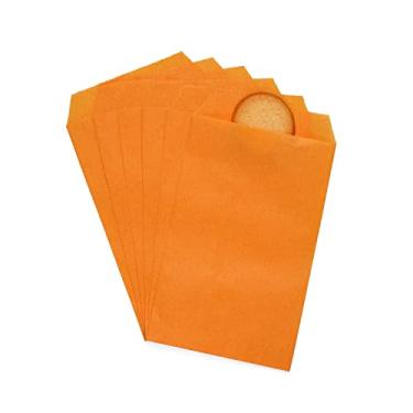 Imagem de Sacos de petisco de papel kraft à prova de gordura pequenos laranja 3 x 5 para padaria biscoitos doces sobremesa sabonete de chocolate arremesso de casamento, selos, lembrancinhas de festa, pacote com 100 por Quotidian (7,6 cm x 12,7 cm)
