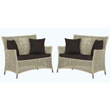 Imagem de 2 Sofás área Externa Igapó Alumínio Marrom Corda Náutica E9 Rami