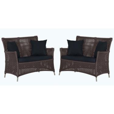 Imagem de 2 Sofás área Externa Igapó Alumínio Fendi Corda Náutica E12 Marrom