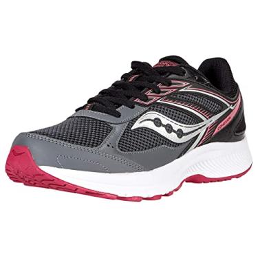 Imagem de Saucony Tênis de corrida feminino Cohesion 14 Road, Carvão/Coral, 6.5