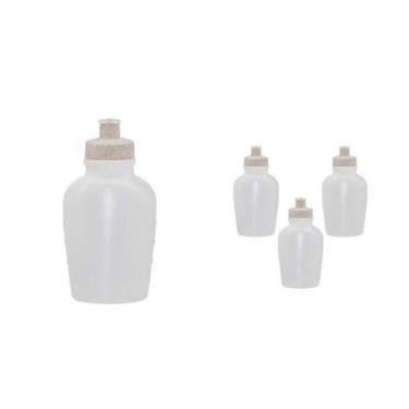 Imagem de Kit 4 Cantis 500Ml Tampa Fibra Madeira Palha - Bb Store