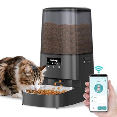 Imagem de Invengo Alimentador automático para gatos – Dispensador de comida para gatos MeowServe S20, alimentador automático para cães com tigela de aço inoxidável, alimentador para animais de estimação de 5 L