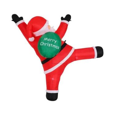 Imagem de Papai Noel Inflável De 10FT Com Luzes LED, Pacote De Presentes Para Es