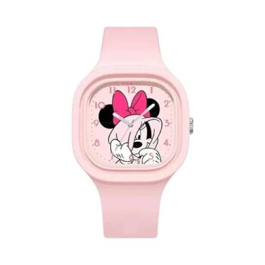 Imagem de Relógio De Quartzo Infantil Mickey Minnie Com Mostrador Grande Azul E 