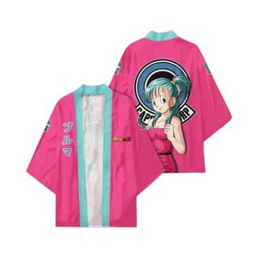 Imagem de Capa Cardigã Kimono 3D Estampada Anime Chuyin Com Manga Três Quartos H