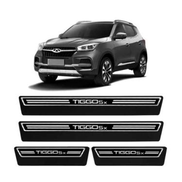 Imagem de Kit Soleiras Elegance NP - Protetor Premium Tiggo 5X 19 à 23 - NP ADES