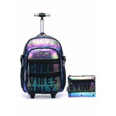 Imagem de Kit Mochila Rodinha Juvenil Menina Necessarie Organizadora - Perfect F