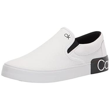 Imagem de Calvin Klein Tênis masculino Ryor, Lona branca 115, 42