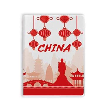 Imagem de Caderno vermelho Silhouette Landmark China capa de chiclete diário capa macia
