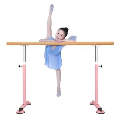 Imagem de Ballet Barre Barra de balé com ventosa para crianças e adultos, haste de extensão de cabo de madeira maciça de aço portátil, pode suportar um peso de 500 kg (Color : Pink, Size : 1.5M/5FT)