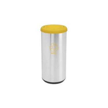 Imagem de Lixeira Inox Piemonte Cápsula Selecta Plus Basculante Scotch Brite Amarela 40 L