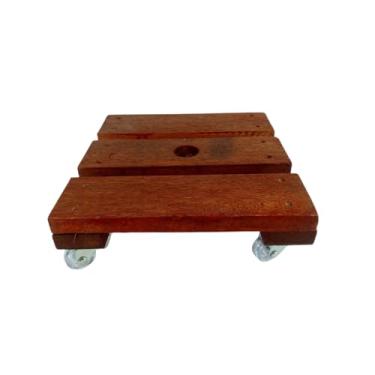 Imagem de Suporte Vaso Plantas 25cm Roda Rodizio Giratorio Cristal Redondo