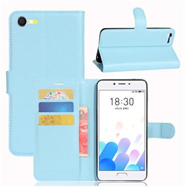Imagem de MEIZU Capa carteira E2, capa carteira flip de couro PU premium com compartimento para cartão, suporte e fecho magnético [capa interior à prova de choque de TPU] Compatível com MEIZU E2