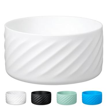 Imagem de FLORAPELL Botas para garrafa de água Hydro Flask 32 1,134 g, bota para garrafas de água esportivas Hydroflask, protetor de capa de manga inferior de silicone acessórios de para-choque (branco)