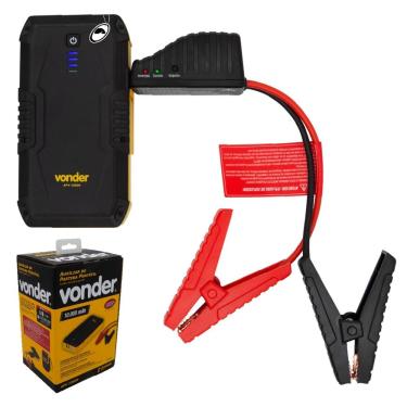 Imagem de Auxiliar Partida Portátil 12V Vonder p/ carros, motos, lanchas com lanterna USB