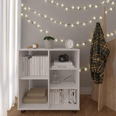 Imagem de ESTANTE ORGANIZADORA FALKK MOMA 5 NICHOS C/ RODIZIO BRANCA