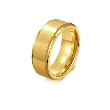 Imagem de Aliança Chanfrada 8mm Casamento Ouro 18K Tungstenio Compromisso - Orem