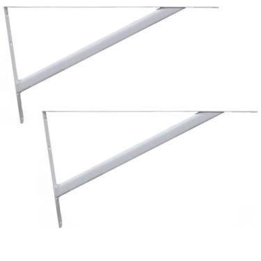 Imagem de Kit 2 Mão Francesa Cantoneira Suporte Ferro Prateleiras Extra Forte Re