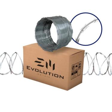 Imagem de Cerca Concertina de Arame Galvanizado Dupla Clipada 45cm 5 Metros - EV