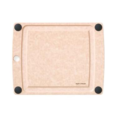 Imagem de Epicurean Tábua de corte tudo-em-um com pés antiderrapantes e ranhura para suco, 29 cm × 23 cm, natural/preto