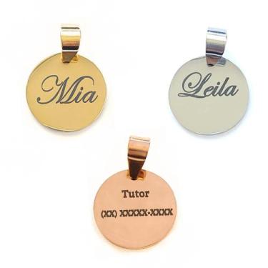 Imagem de Tag Plaquinha Pingente de Identificação Personalizado para Pets Cachor