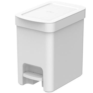 Imagem de Lixeira de Banheiro com Pedal e Aro Interno Polipropileno 6 Litros Tri