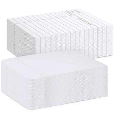 Imagem de Fainne 100 peças de bolso para cartão de biblioteca com envelopes autoadesivos livros cartões de finalização de compra de biblioteca para Cds Dvds escola sala de aula material de escritório e etiqueta