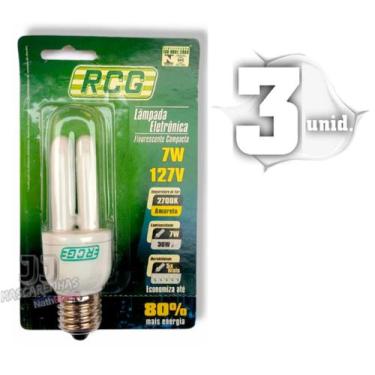 Imagem de Lampada Fluorescente Rcg Luz Amarela Nova 127v 7w 2700k 03un