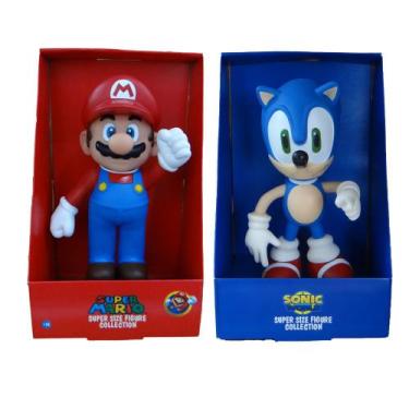 Imagem de Sonic e Super Mario Bros Collection - 2 Bonecos Grandes - Super Size F