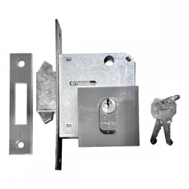 Imagem de Fechadura Pado Externa Para Porta Correr Lingueta Dupla Cromada