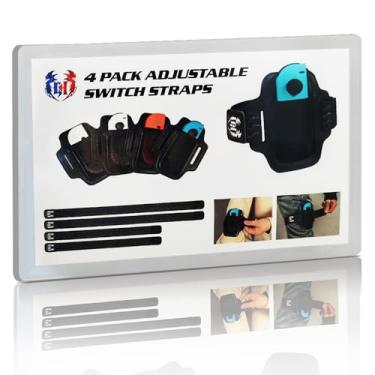 Imagem de GH Pacote com 4 alças ajustáveis de perna para crianças e adultos (tamanho grande), alça de perna Joycon compatível com Nintendo Switch Sports: futebol, Ring Fit Adventure, Family Trainer - Acessórios